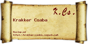 Krakker Csaba névjegykártya